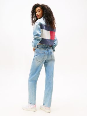 blue layla high rise slim straight jeans for women tommy jeans