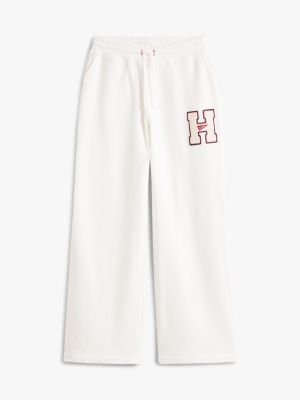 white logo appliqué joggers for women tommy jeans