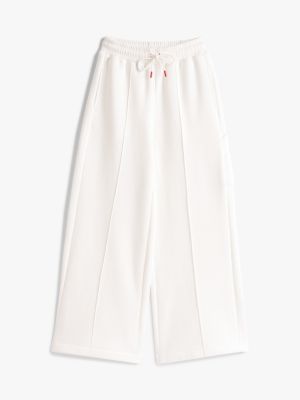 white logo embroidery terry joggers for women tommy jeans