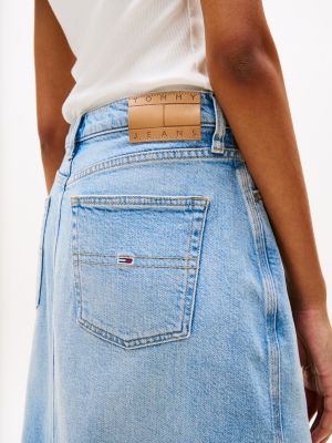 blue claire maxi denim skirt for women tommy jeans