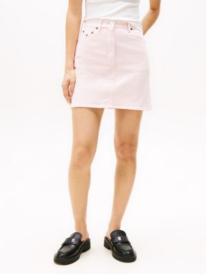 pink garment dyed mom skirt for women tommy jeans