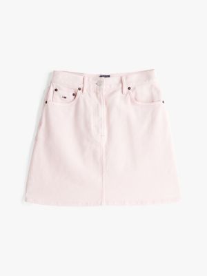 pink garment dyed mom skirt for women tommy jeans