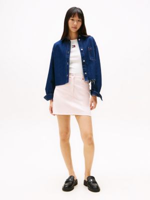 pink garment dyed mom skirt for women tommy jeans