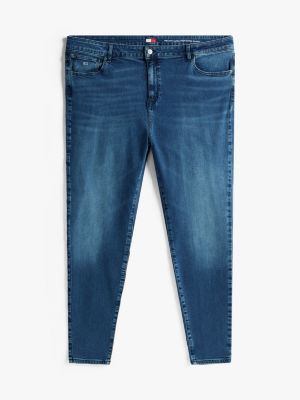 blauw curve ultra high rise flared jeans voor dames - tommy jeans