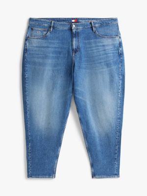 jeans curve mom fit a vita altissima blue da donne tommy jeans