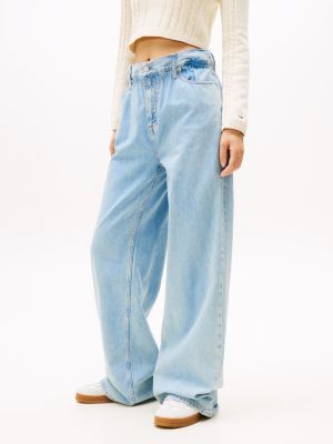 niebieski luźne jeansy z prostymi nogawkami dla kobiety - tommy jeans