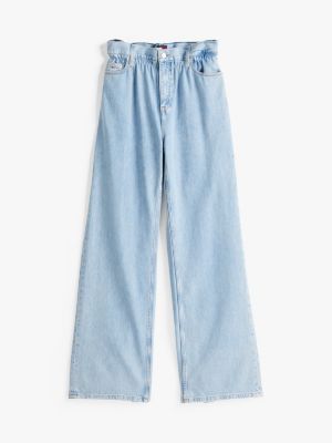 niebieski luźne jeansy z prostymi nogawkami dla kobiety - tommy jeans