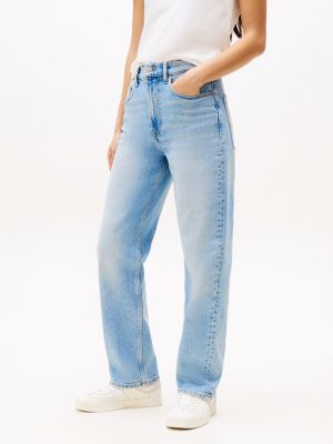 blue layla high rise slim straight jeans for women tommy jeans