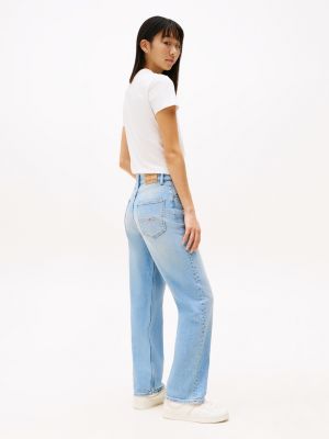 blue layla high rise slim straight jeans for women tommy jeans