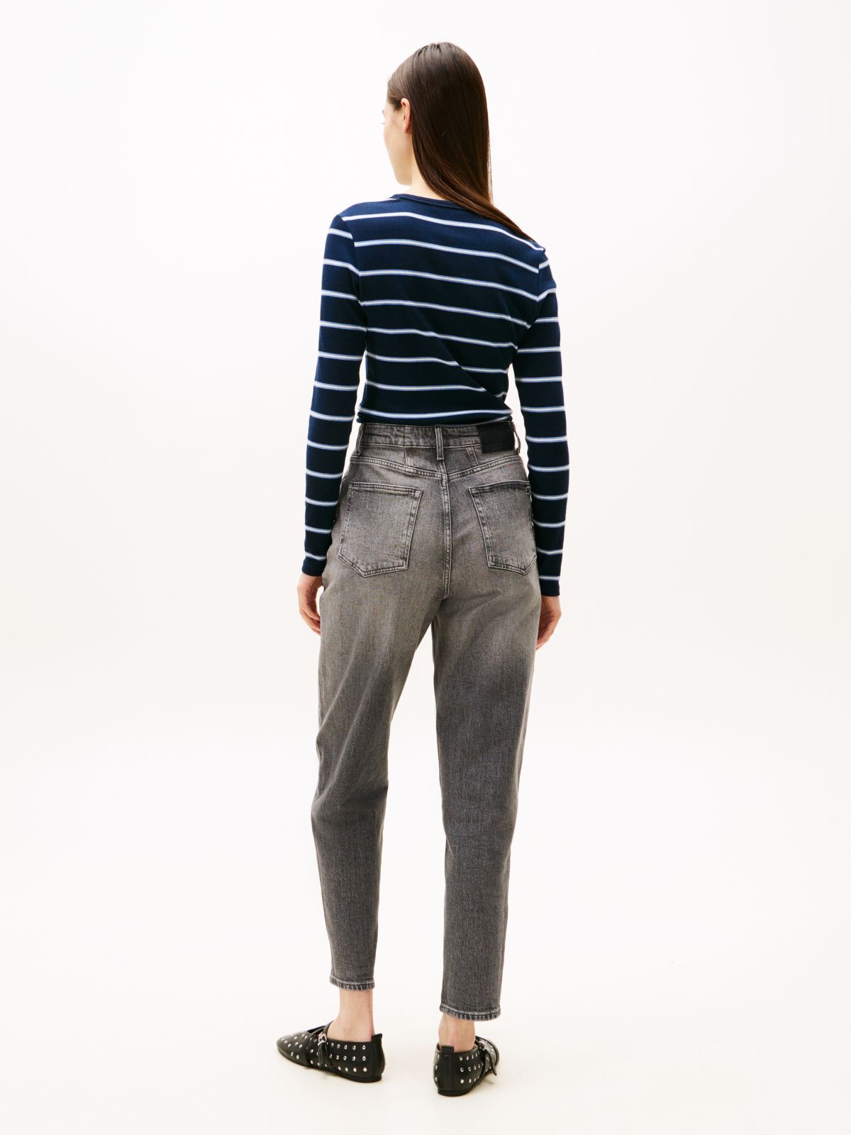 Mom Ultra High Rise Tapered Jeans — Grey