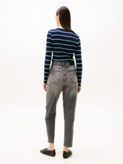 Mom Ultra High Rise Tapered Jeans — Grey 4