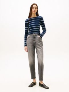 Mom Ultra High Rise Tapered Jeans — Grey 1