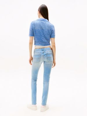 blue sophie low rise skinny jeans for women tommy jeans