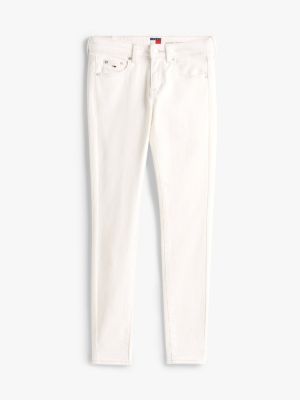 wit sophie low rise skinny jeans voor dames - tommy jeans