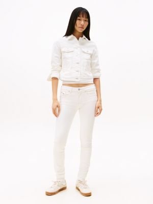 jean sophie light-wash taille basse white pour femmes tommy jeans