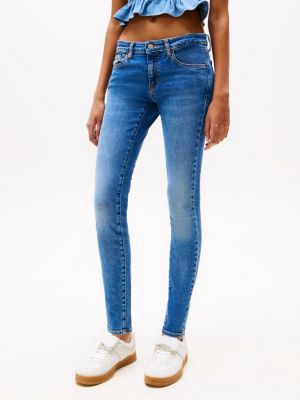 blue sophie low rise skinny jeans for women tommy jeans