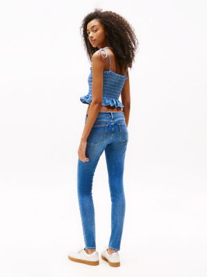 blue sophie low rise skinny jeans for women tommy jeans