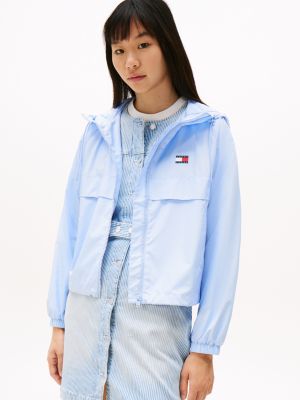 blue tommy badge windbreaker for women tommy jeans