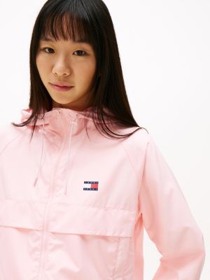 coupe-vent tommy badge rose pour femmes tommy jeans