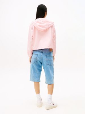 coupe-vent tommy badge rose pour femmes tommy jeans