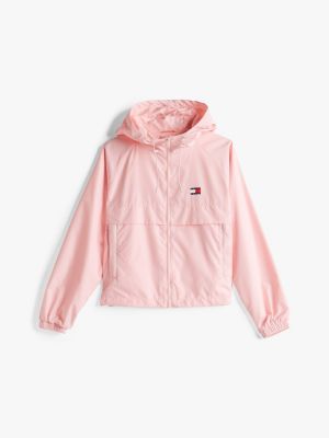 coupe-vent tommy badge rose pour femmes tommy jeans