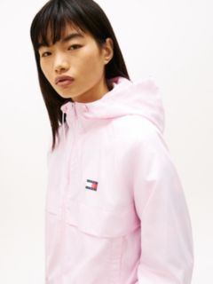 Relaxed Water Repellent Ripstop Hooded Windbreaker — Pink 2