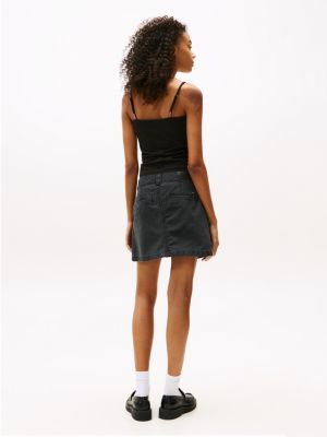 black slim spaghetti strap top for women tommy jeans