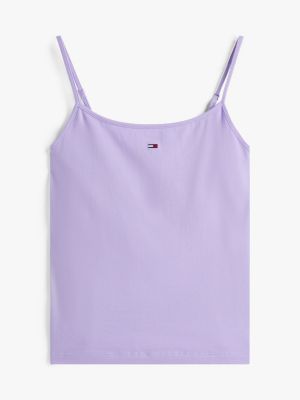 black slim spaghetti strap top for women tommy jeans