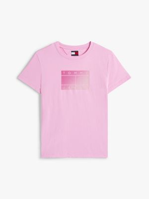 grey gradient logo crew neck t-shirt for women tommy jeans