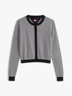 Slim Crew Neck Cardigan — Black 5