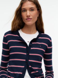 Slim Crew Neck Cardigan — Blue 3