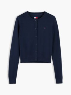 Slim Crew Neck Cardigan — Blue 5