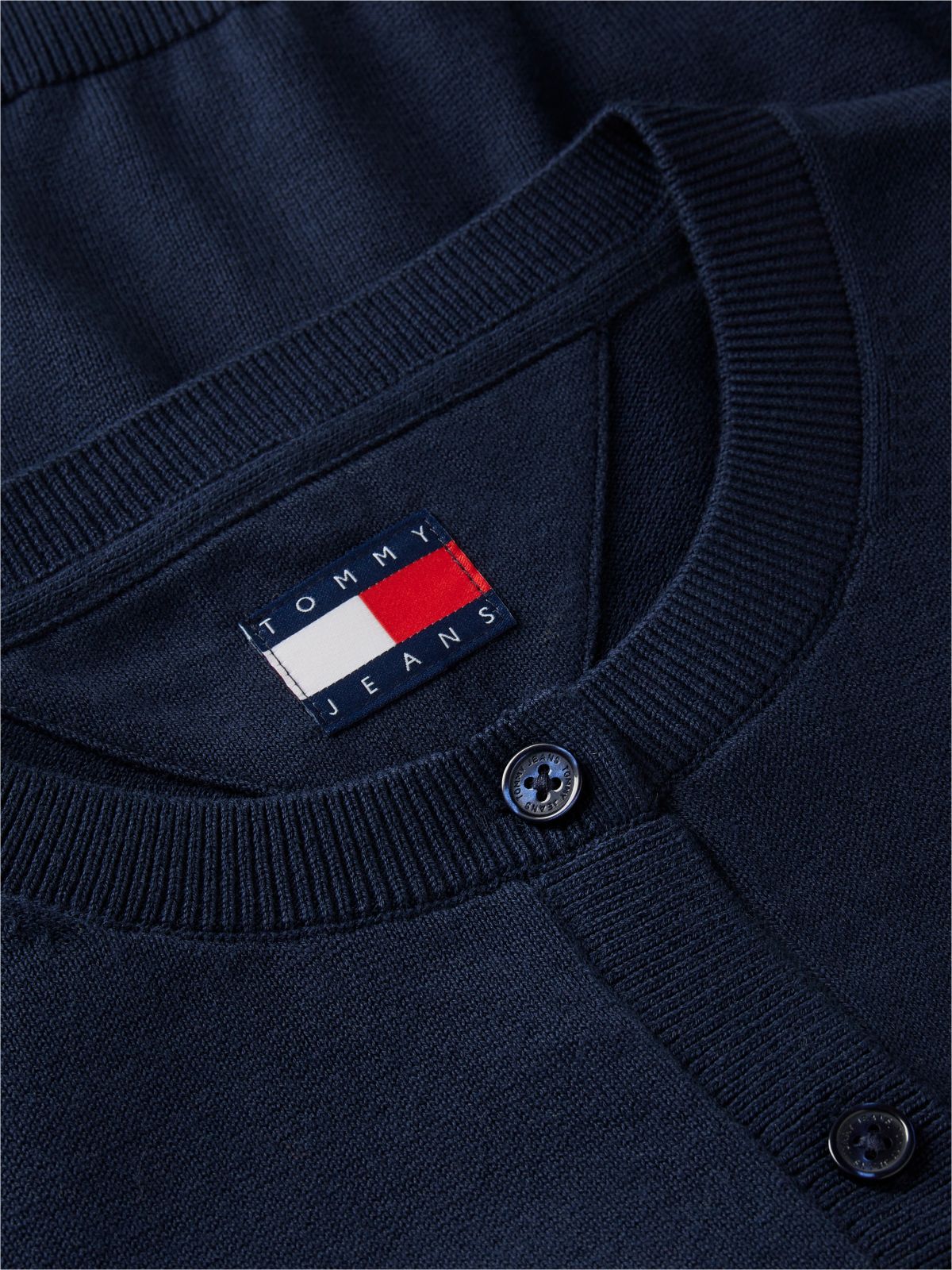 Slim Crew Neck Cardigan — Blue