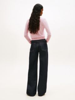 Slim Crew Neck Cardigan — Pink 4