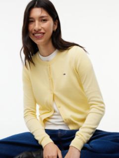 Slim Crew Neck Cardigan — Yellow 3