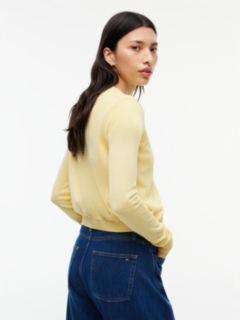 Slim Crew Neck Cardigan — Yellow 4