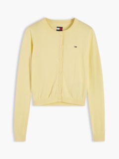 Slim Crew Neck Cardigan — Yellow 5