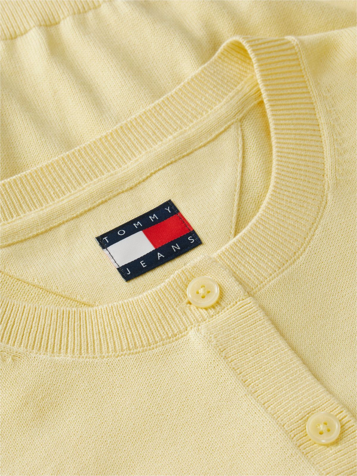 Slim Crew Neck Cardigan — Yellow