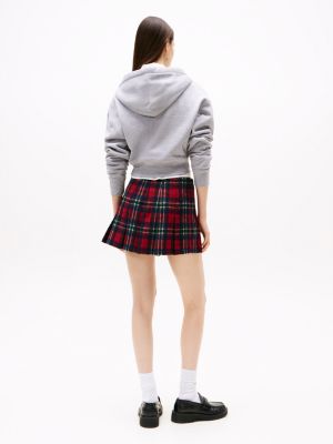 multi plaid check mini skirt for women tommy jeans