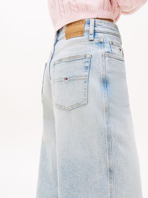 blau claire jeans mit weitem bein und hohem bund für damen - tommy jeans