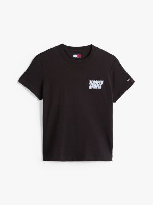 black bubble logo crew neck t-shirt for women tommy jeans