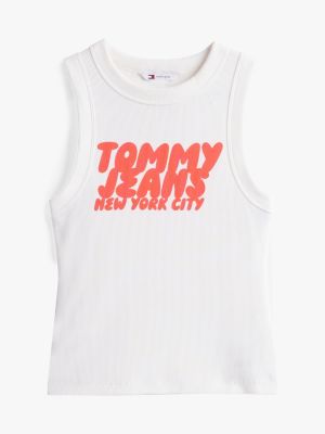 multi slim fit tanktop mit bubble-logo für damen - tommy jeans