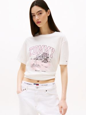 multi tropical graphic relaxed fit t-shirt for women tommy jeans