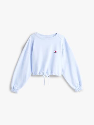 blau boxy fit tommy badge sweatshirt für damen - tommy jeans