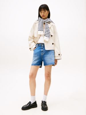 beige cropped trench jacket for women tommy jeans