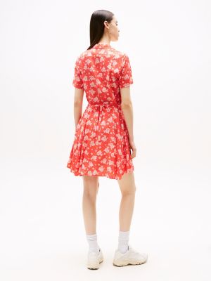 multi floral print slim mini dress for women tommy jeans