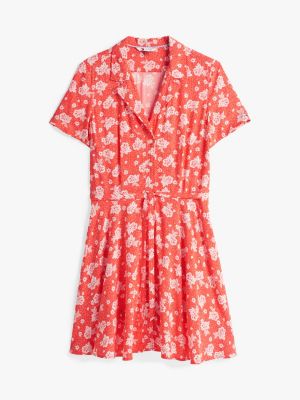 multi floral print slim mini dress for women tommy jeans