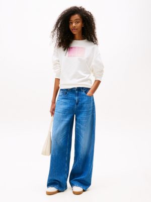 pink gradient logo relaxed sweatshirt for women tommy jeans
