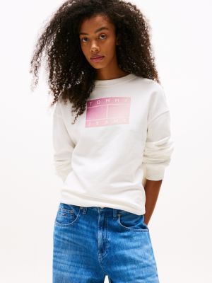 pink gradient logo relaxed sweatshirt for women tommy jeans