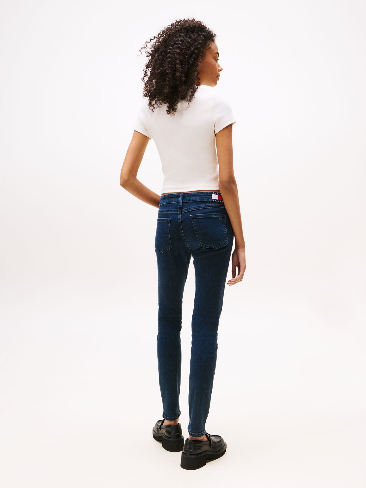 Sophie Low Rise Skinny Faded Jeans — Blue